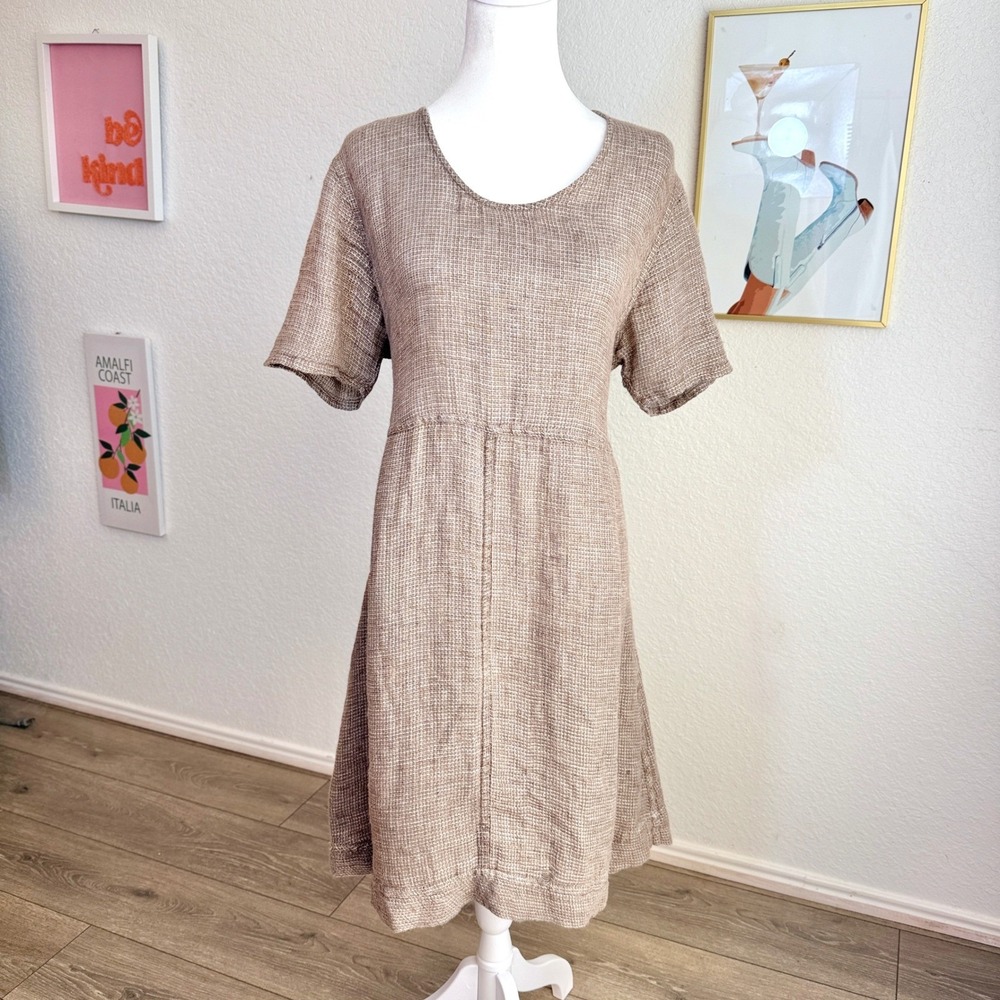 Flax Brown Midi Dress - Picture 2 of 12